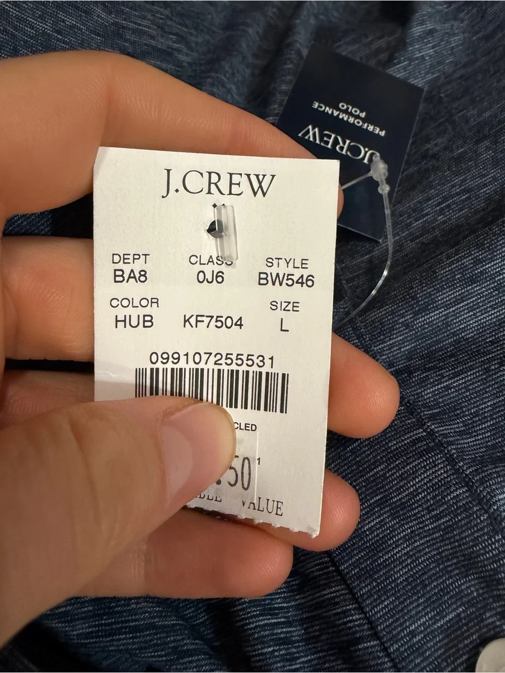J crew heather union blue Performance polo shirt